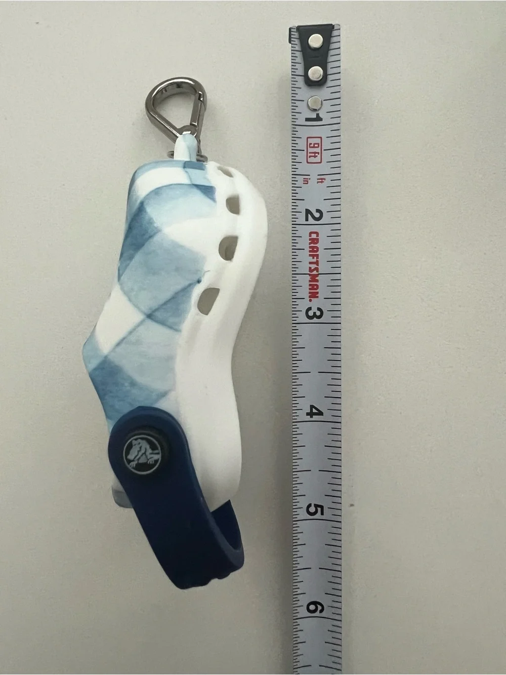 Bath & Body Works Blue and White Plaid Croc pocketbac sanitizer holder bag charm